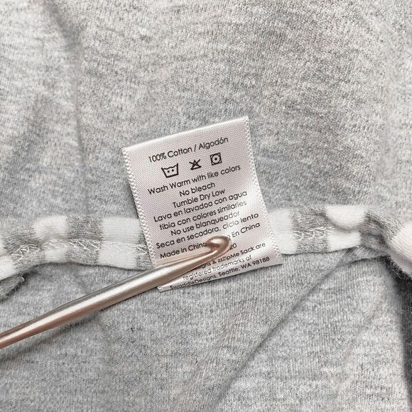 Swaddle Designs zzZipMe Sleep Sack Size S (0-6 Months) Gray Cotton 2-Way Zipper - Picture 5 of 6